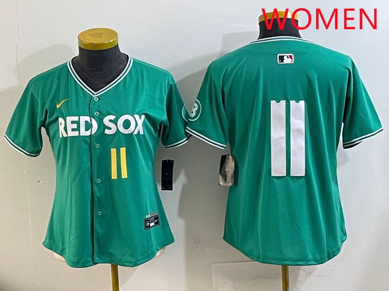 Women Boston Red Sox #11 No Name Green Joint Name Nike 2025 MLB Jersey style 5->women mlb jersey->Women Jersey